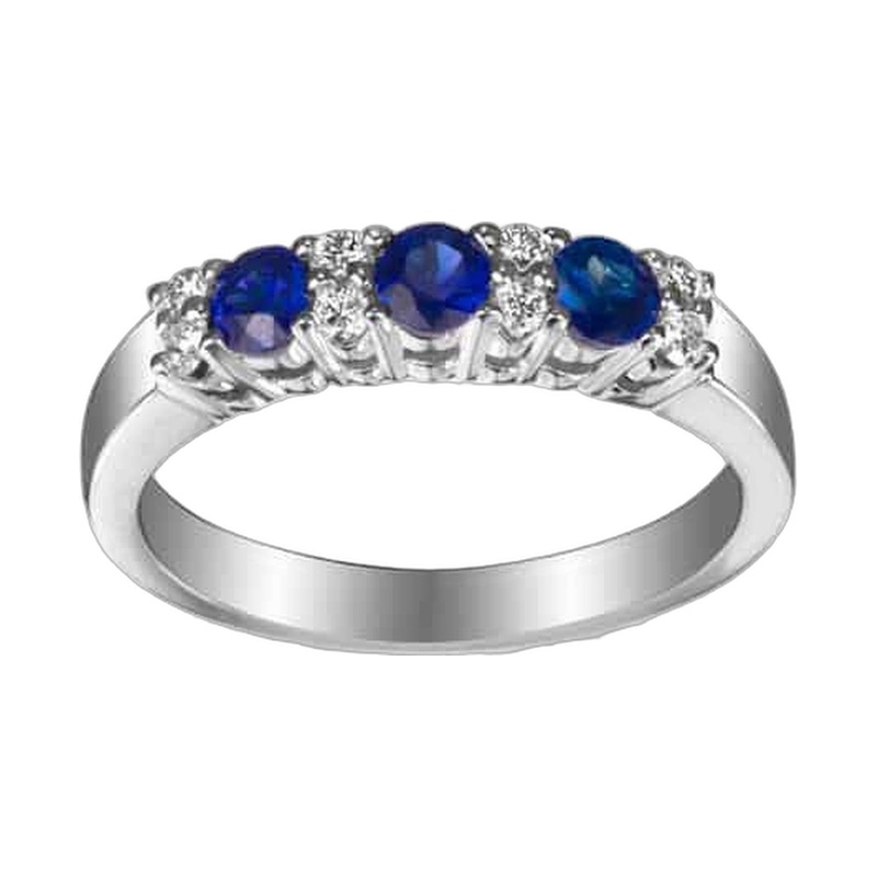 Sapphire and Diamond Half Eternity Ring