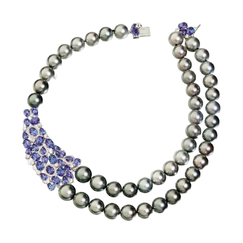Tahitian Pearl and Tanzanite Necklace