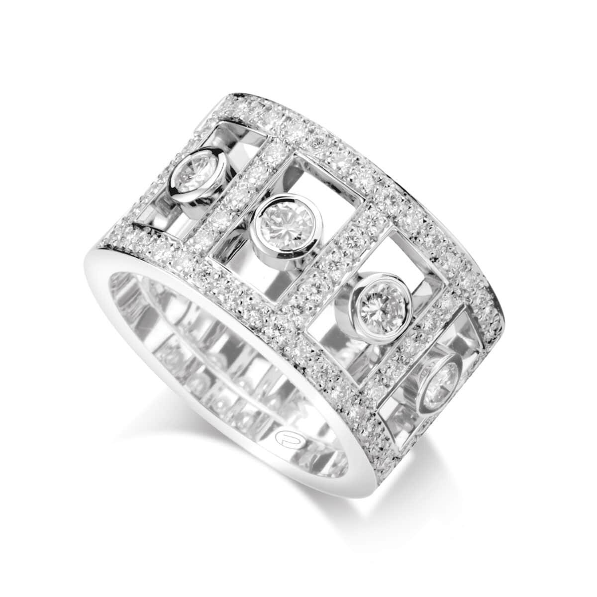 Unique and Elegant White Diamond Anniversary Ring